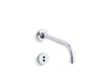 KOHLER K-T11839 Purist Shelf-back commercial lavatory faucet with grid drain and lever handles, polished chrome