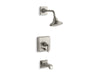 KOHLER K-T13133-4A Pinstripe Pure Rite-Temp Bath and Shower Trim Kit with Push-button Diverter and Lever Handle, 2.5 GPM,...