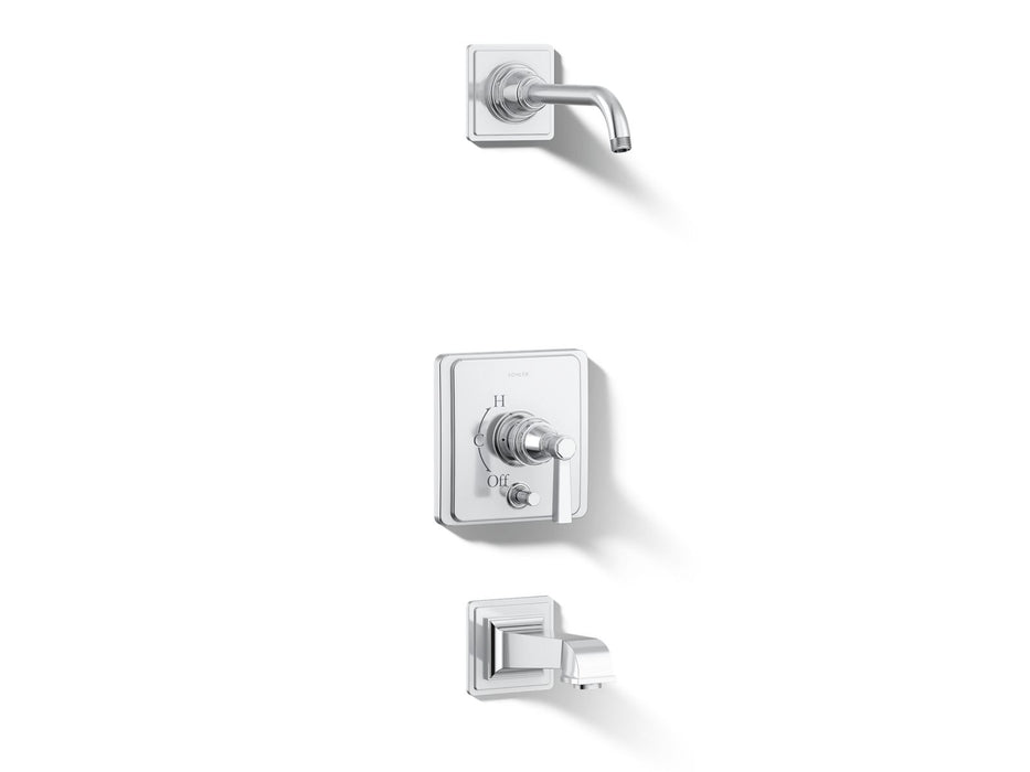 KOHLER K-T13133-4AL Pinstripe Pure Rite-Temp bath and shower trim kit with push-button diverter and lever handle, without...