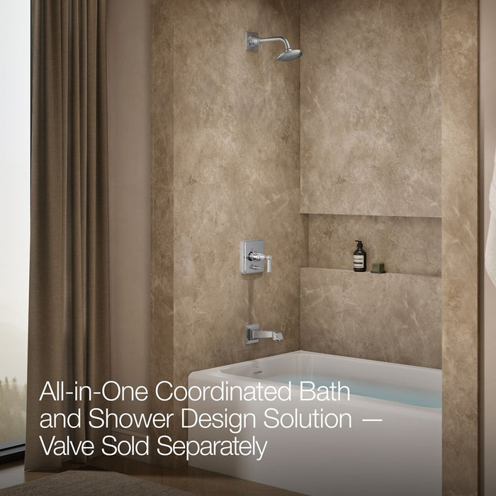 KOHLER K-T13133-4AL Pinstripe Pure Rite-Temp bath and shower trim kit with push-button diverter and lever handle, without...