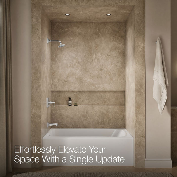 KOHLER K-T13133-4AL Pinstripe Pure Rite-Temp bath and shower trim kit with push-button diverter and lever handle, without...