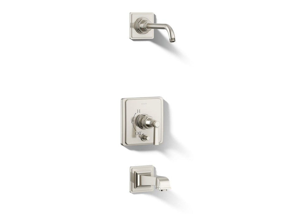 KOHLER K-T13133-4AL Pinstripe Pure Rite-Temp bath and shower trim kit with push-button diverter and lever handle, without...