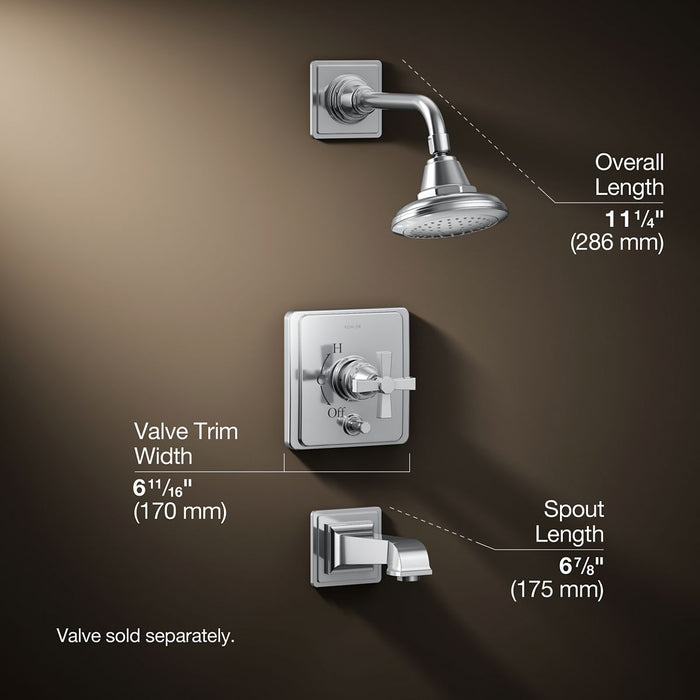3/4 view of product with dimensions