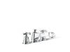 KOHLER K-T13140-3A Pinstripe Pure Deck-mount bath faucet trim with cross handles, polished chrome