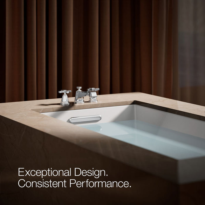 KOHLER K-T13140-3A Pinstripe Pure Deck-mount bath faucet trim with cross handles, polished chrome - view 5