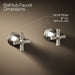 KOHLER K-T13141-3A Pinstripe Pure Deck-mount bath faucet handle trim with Cross design, vibrant brushed nickel - view 5