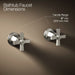 KOHLER K-T13141-3A Pinstripe Pure Deck-mount bath faucet handle trim with Cross design, vibrant polished nickel - view 5
