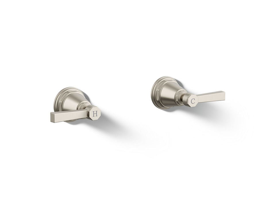 KOHLER K-T13141-4A Pinstripe Pure Deck-mount bath faucet handle trim with Lever design, vibrant brushed nickel
