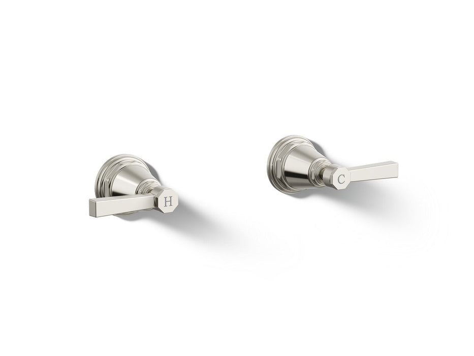 KOHLER K-T13141-4A Pinstripe Pure Deck-mount bath faucet handle trim with Lever design, vibrant polished nickel