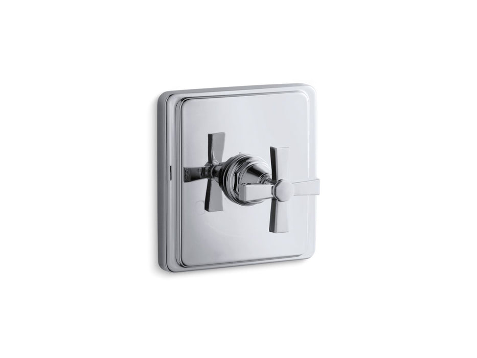 KOHLER K-T13173-3A Pinstripe Pure MasterShower temperature control valve trim with Lever handle, polished chrome