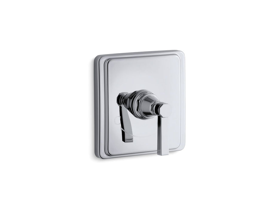 KOHLER K-T13173-4A Pinstripe MasterShower temperature control valve trim with Lever handle, polished chrome