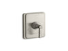 KOHLER K-T13173-4A Pinstripe MasterShower temperature control valve trim with Lever handle, vibrant brushed nickel