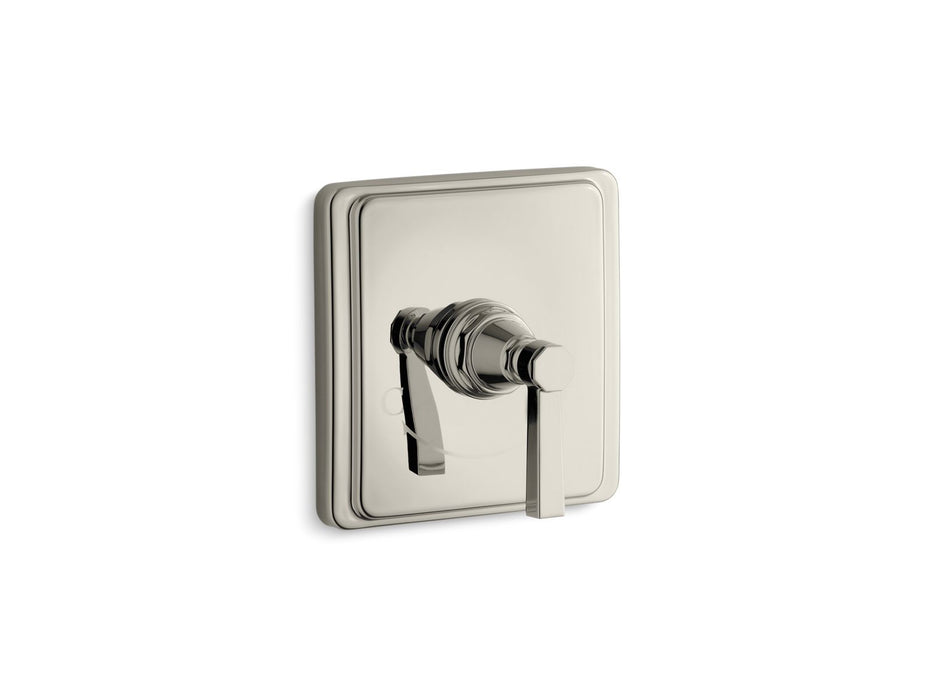KOHLER K-T13173-4A Pinstripe MasterShower temperature control valve trim with Lever handle, vibrant polished nickel