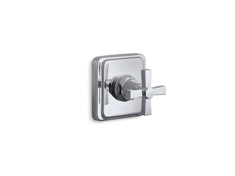 KOHLER K-T13174-3A Pinstripe Pure MasterShower volume control valve trim with cross handle, polished chrome