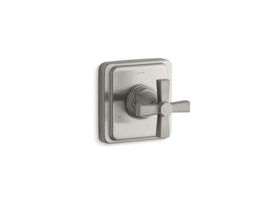 KOHLER K-T13175-3A Pinstripe Pure MasterShower transfer valve trim cross handle, vibrant brushed nickel