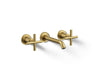 KOHLER K-T14413-3 Purist Wall-mount Bathroom Sink Faucet Trim with Cross Handles, 1.2 GPM, vibrant brushed moderne brass
