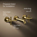 KOHLER K-T14413-3 Purist Wall-mount bathroom sink faucet trim with Cross handles, 1.2 gpm, vibrant brushed moderne brass...