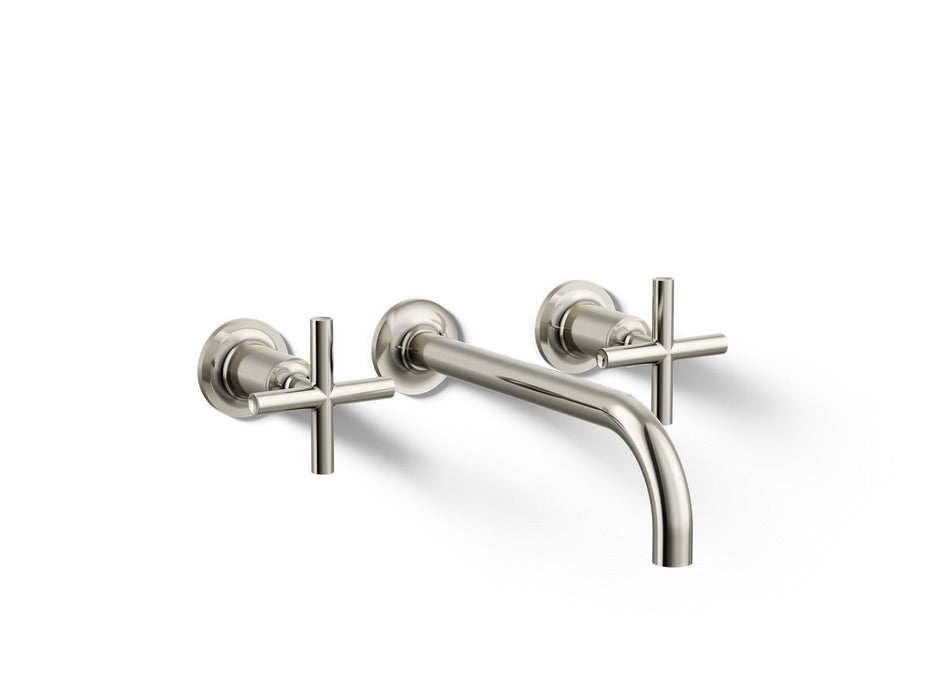 KOHLER K-T14414-3 Purist Wall-mount bathroom sink faucet trim with Cross handles, 1.2 gpm, vibrant polished nickel