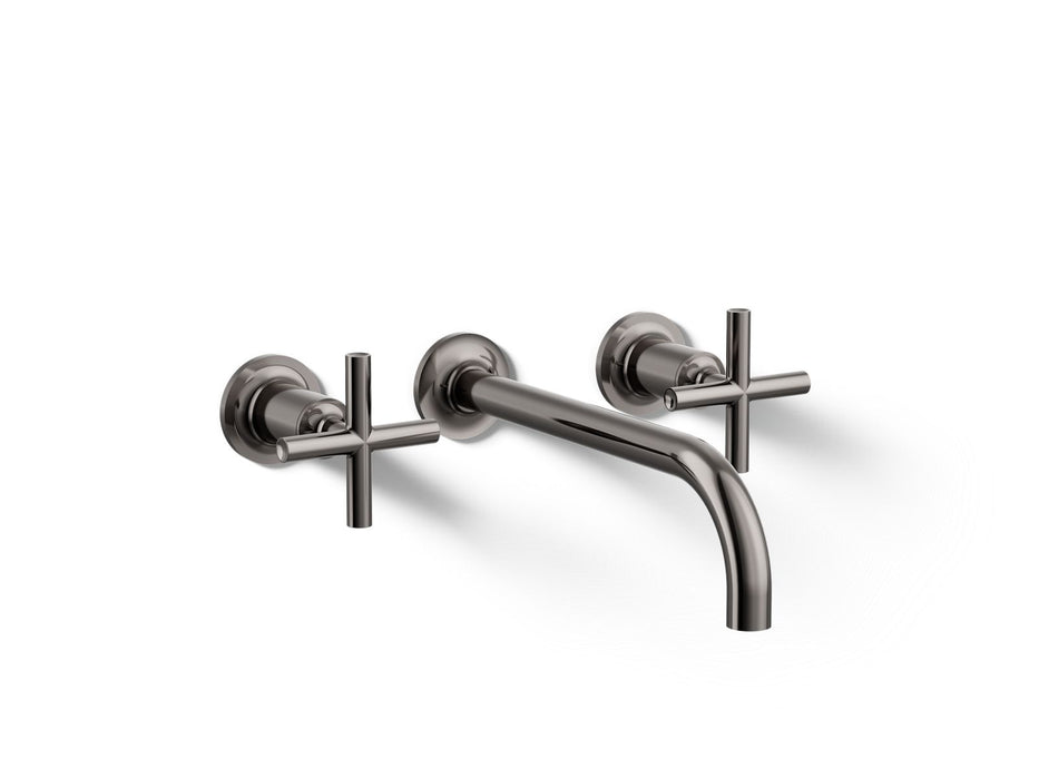 KOHLER K-T14414-3 Purist Wall-mount bathroom sink faucet trim with Cross handles, 1.2 gpm, vibrant titanium