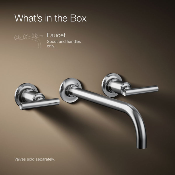 KOHLER K-T14414-4 Purist Wall-mount bathroom sink faucet trim with Lever handles, 1.2 gpm
