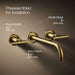 KOHLER K-T14414-4 Purist Wall-mount bathroom sink faucet trim with Lever handles, 1.2 gpm, vibrant brushed moderne brass...