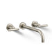 KOHLER K-T14414-4 Purist Wall-mount bathroom sink faucet trim with Lever handles, 1.2 gpm, vibrant brushed nickel