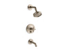 KOHLER K-T14420-3 Purist Rite-Temp Bath and Shower Trim Kit with Push-button Diverter and Cross Handle, 2.5 GPM, vibrant...