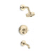 KOHLER K-T14420-3 Purist Rite-Temp Bath and Shower Trim Kit with Push-button Diverter and Cross Handle, 2.5 GPM, vibrant...