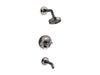 KOHLER K-T14420-3 Purist Rite-Temp bath and shower trim kit with push-button diverter and cross handle, 2.5 gpm, vibrant...