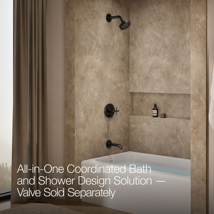 KOHLER K-T14420-3L Purist Rite-Temp bath and shower trim kit with push-button diverter and cross handle, without...