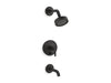KOHLER K-T14420-4 Purist Rite-Temp bath and shower trim kit with push-button diverter and lever handle, 2.5 gpm, matte black