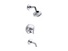 KOHLER K-T14420-4 Purist Rite-Temp Bath and Shower Trim Kit with Push-button Diverter and Lever Handle, 2.5 GPM, polished...