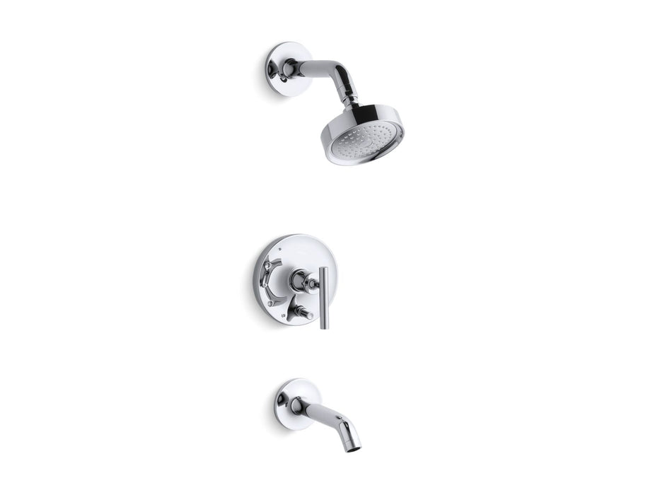 KOHLER K-T14420-4 Purist Rite-Temp Bath and Shower Trim Kit with Push-button Diverter and Lever Handle, 2.5 GPM, polished...