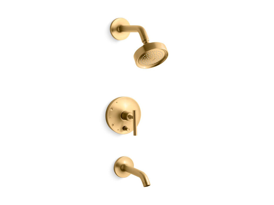 KOHLER K-T14420-4 Purist Rite-Temp Bath and Shower Trim Kit with Push-button Diverter and Lever Handle, 2.5 GPM, vibrant...