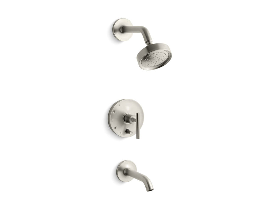 KOHLER K-T14420-4 Purist Rite-Temp Bath and Shower Trim Kit with Push-button Diverter and Lever Handle, 2.5 GPM, vibrant...