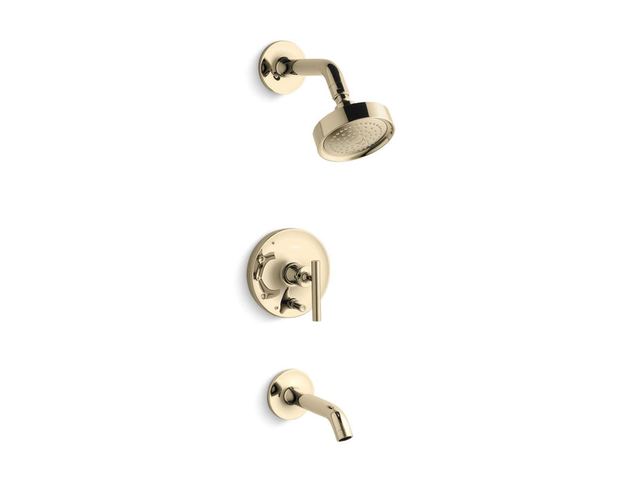 KOHLER K-T14420-4 Purist Rite-Temp Bath and Shower Trim Kit with Push-button Diverter and Lever Handle, 2.5 GPM, vibrant...