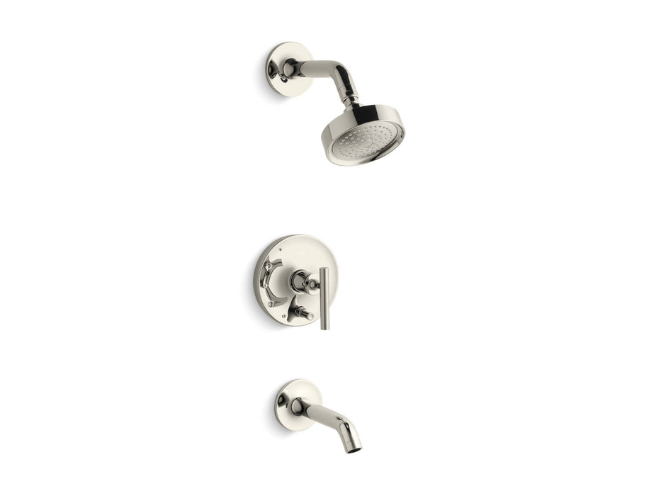 KOHLER K-T14420-4 Purist Rite-Temp Bath and Shower Trim Kit with Push-button Diverter and Lever Handle, 2.5 GPM, vibrant...