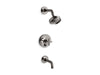 KOHLER K-T14421-3 Purist Rite-Temp Bath and Shower Trim Kit with Push-button Diverter and Cross Handle, 2.5 GPM, vibrant...