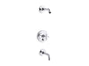 KOHLER K-T14421-3L Purist Rite-Temp bath and shower trim kit with push-button diverter and cross handle, without...