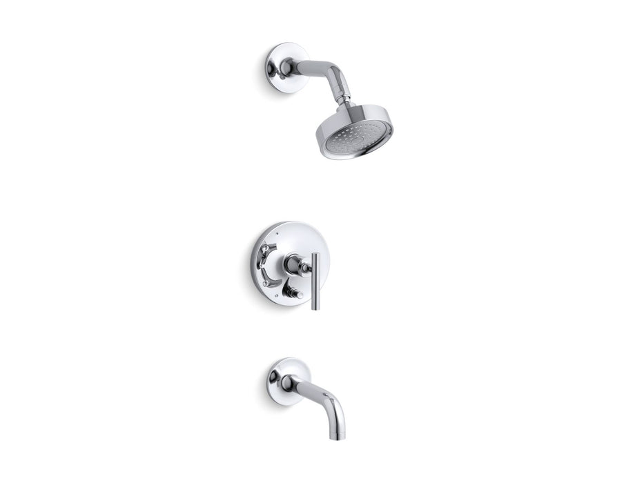 KOHLER K-T14421-4 Purist Rite-Temp Bath and Shower Trim Kit with Push-button Diverter and Lever Handle, 2.5 GPM, polished...