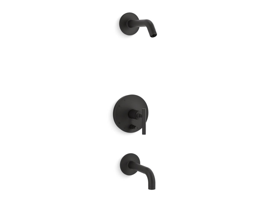 KOHLER K-T14421-4L Purist Rite-Temp bath and shower trim kit with push-button diverter and lever handle, without...