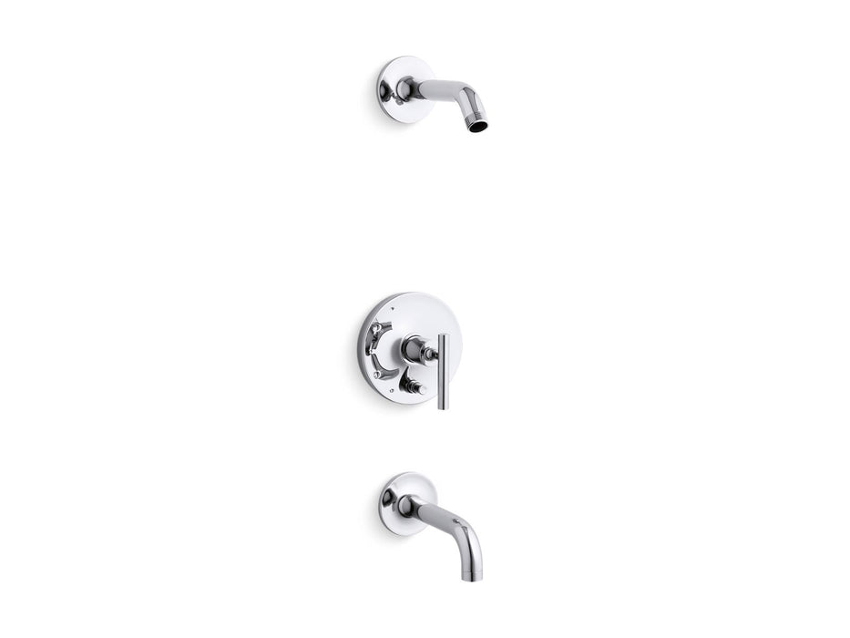 KOHLER K-T14421-4L Purist Rite-Temp bath and shower trim kit with push-button diverter and lever handle, without...
