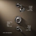 3/4 view of product with dimensions