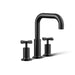 KOHLER K-T14428-3 Purist Deck-mount Bath Faucet Trim with Cross Handles, Matte Black - 3/4 view of product