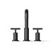 KOHLER K-T14428-3 Purist Deck-mount Bath Faucet Trim with Cross Handles, Matte Black - front view of product