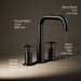 3/4 view of product with dimensions