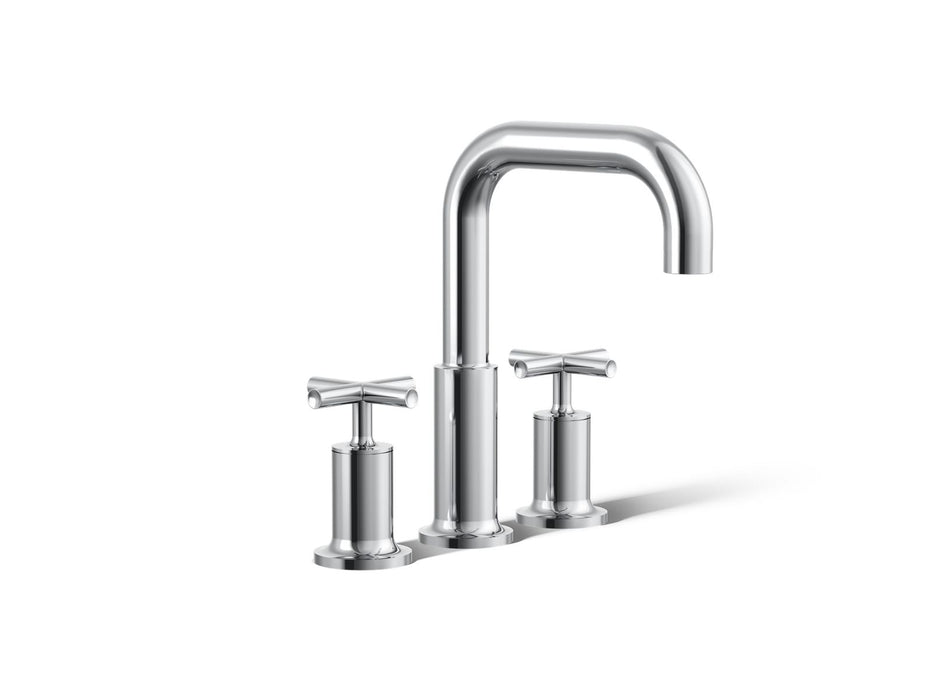 KOHLER K-T14428-3 Purist Deck-mount Bath Faucet Trim with Cross Handles, Polished Chrome - 3/4 view of product