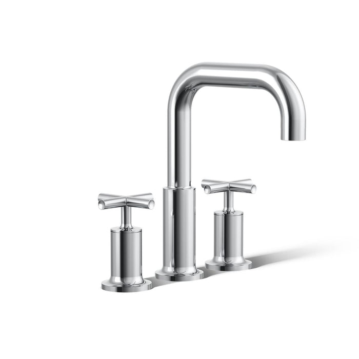 KOHLER K-T14428-3 Purist Deck-mount Bath Faucet Trim with Cross Handles, Polished Chrome - 3/4 view of product