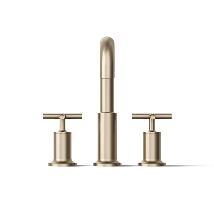 KOHLER K-T14428-3 Purist Deck-mount Bath Faucet Trim with Cross Handles, Vibrant Brushed Bronze - front view of product