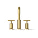 KOHLER K-T14428-3 Purist Deck-mount Bath Faucet Trim with Cross Handles, Vibrant Brushed Moderne Brass - front view of produc